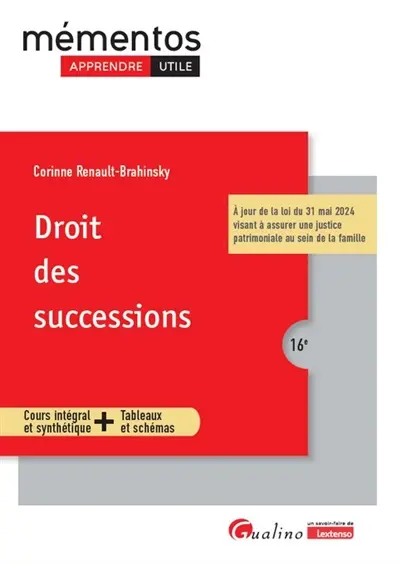 Droit des successions : cours intégral et synthétique + tableaux et schémas