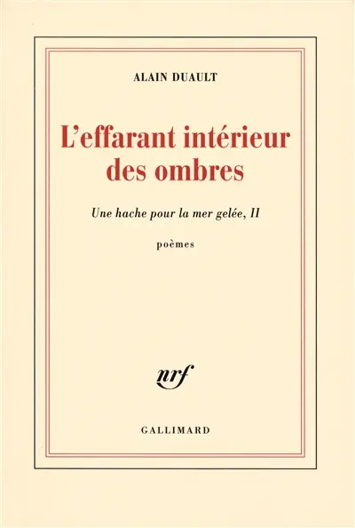 Une hache pour la mer gelée. Vol. 2. L'effarant intérieur des ombres : poèmes