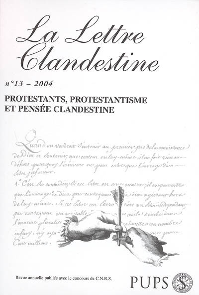 Lettre clandestine (La), n° 13. Protestants, protestantisme et pensée clandestine