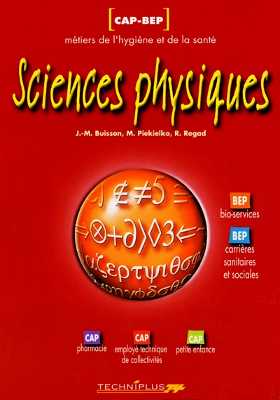 Sciences physiques, CAP-BEP hygiène et métiers de la santé