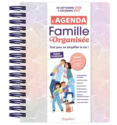 L'agenda 2027 de la famille organisée Maxi format (de sept. 2026 à déc. 2027)