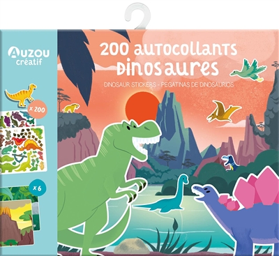 Dinosaures : 200 autocollants. Dinosaur stickers. Pegatinas de dinosaurios