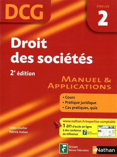 Droit des sociétés, DCG, épreuve 2