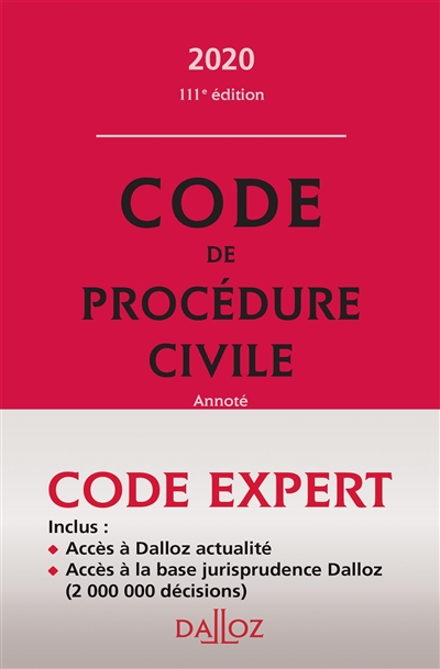 Code de procédure civile 2020, annoté - Expert