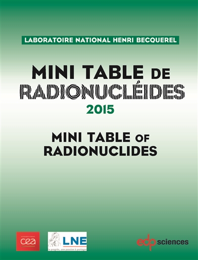Mini table de radionucléides 2015. Mini table of radionuclides