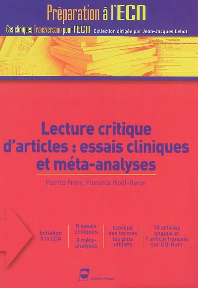 Lecture critique d'articles : essais cliniques et méta-analyses