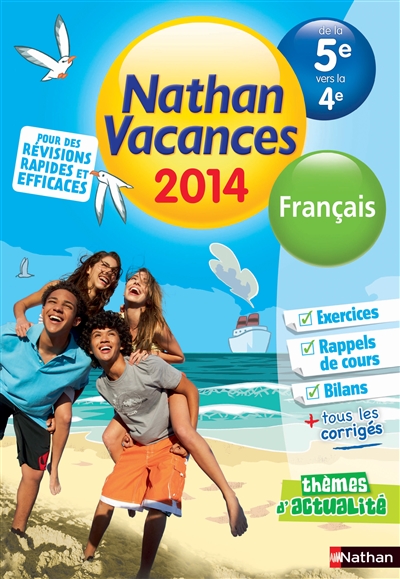 Nathan vacances 2014, français, de la 5e vers la 4e