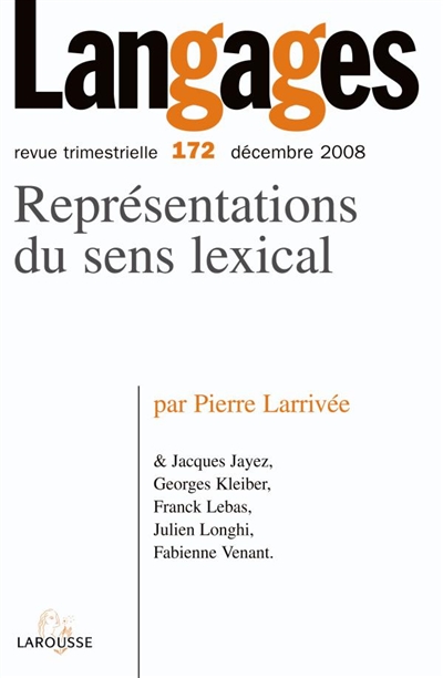 Langages, n° 172. Représentations du sens lexical
