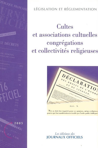 Cultes et associations cultuelles, congrégations et collectivités religieuses
