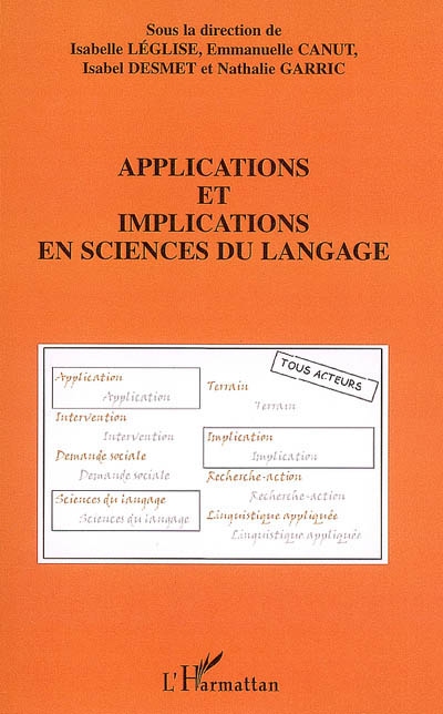 Applications et implications en sciences du langage : actes des journées jeunes chercheurs de 2002 et 2003