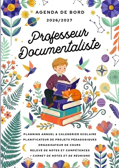 Agenda de bord 2026/2027 professeur documentaliste : Carnet de bord A4 pour les enseignants