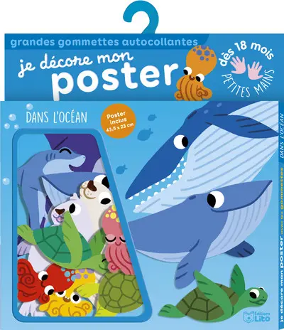 Dans l'océan : je décore mon poster : grandes gommettes autocollantes