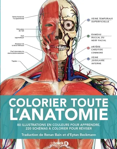Colorier toute l'anatomie : 80 illustrations en couleurs pour apprendre, 220 schémas à colorier pour réviser
