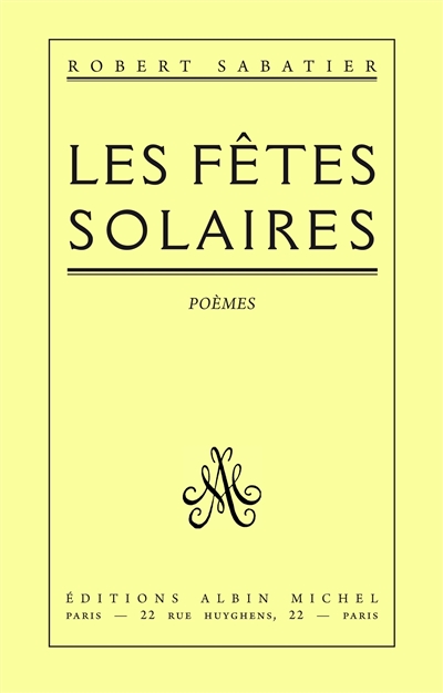 Les fêtes solaires : poèmes