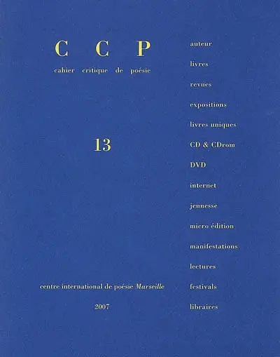 Cahier critique de poésie, n° 13. Claude Esteban