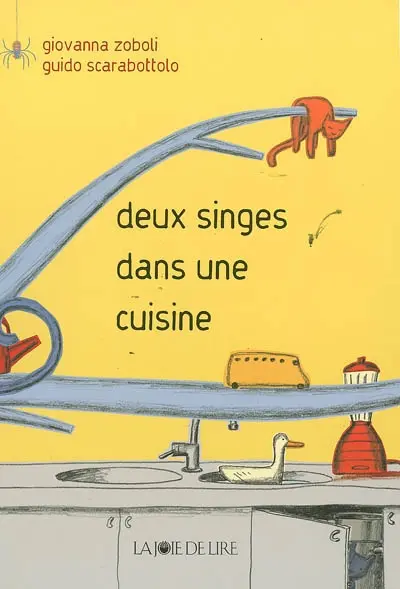 Deux singes dans une cuisine