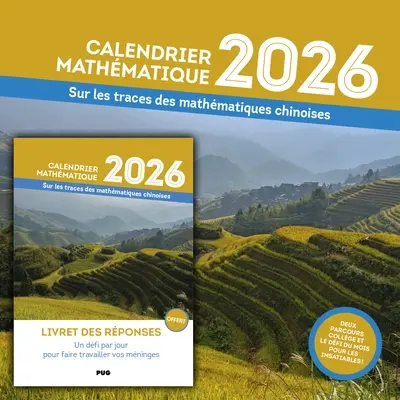 Sur les traces des mathématiques chinoises : calendrier mathématique 2026