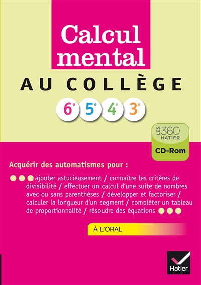 Calcul mental collège : CD-ROM : version enseignant