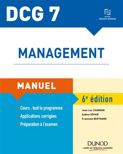 Management, DCG 7 : manuel : corrigés inclus