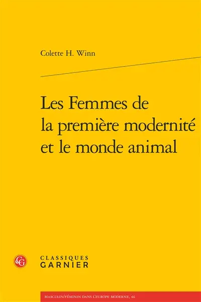 Les femmes de la première modernité et le monde animal