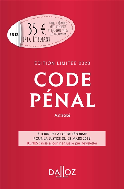 Code pénal 2020, annoté