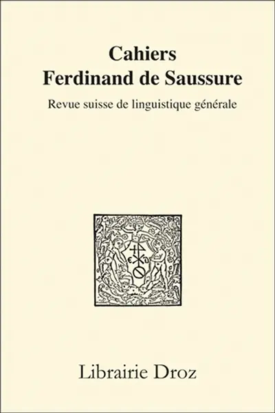 Cahiers Ferdinand de Saussure, n° 75