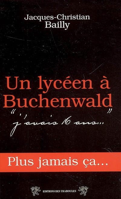 Un lycéen à Buchenwald : récit