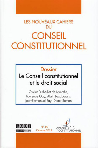 Nouveaux cahiers du Conseil constitutionnel (Les), n° 45. Le Conseil constitutionnel et le droit social