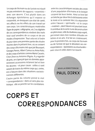 Corps et correspondances