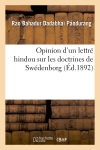 Opinion d'un lettré hindou...