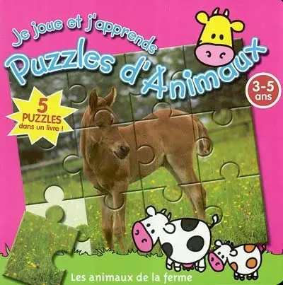 Je joue et j'apprends avec des puzzles d'animaux. Les animaux de la ferme