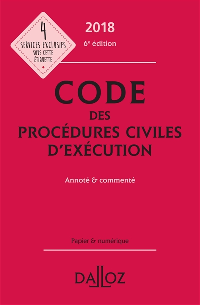 Code des procédures civiles d'exécution 2018