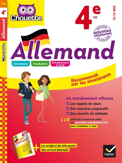 Allemand 4e LV2, 13-14 ans : nouveau programme