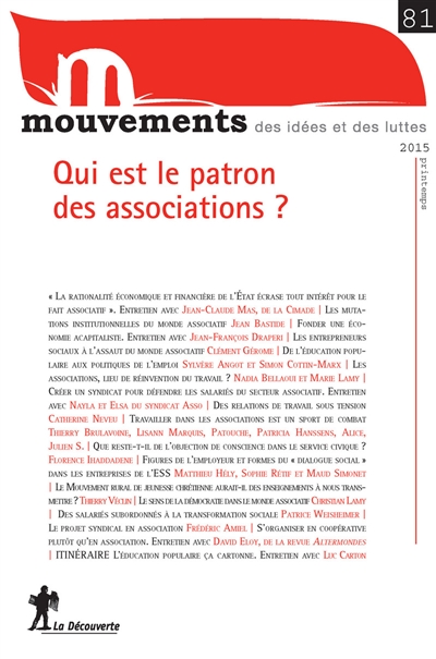 Mouvements, n° 81. Qui est le patron des associations ?