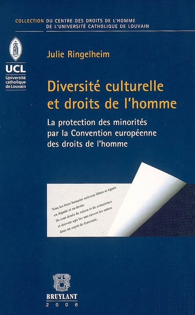 Diversité culturelle et droits de l'homme : l'émergence de la problématique des minorités dans le droit de la Convention européenne des droits de l'homme