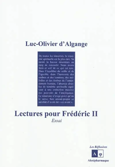 Lecture pour Frédéric II : essai
