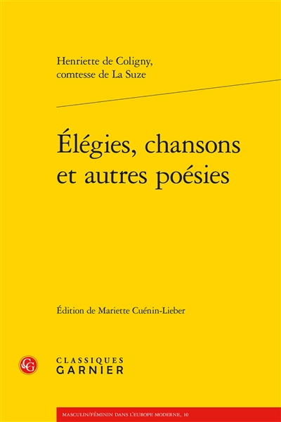 Elégies, chansons et autres poésies