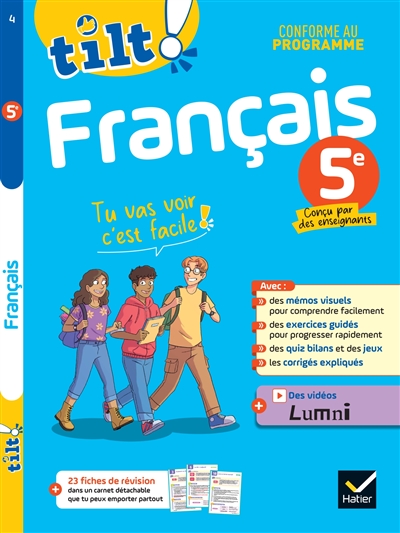 Ton cahier d'entraînement français 5e : pour progresser facilement