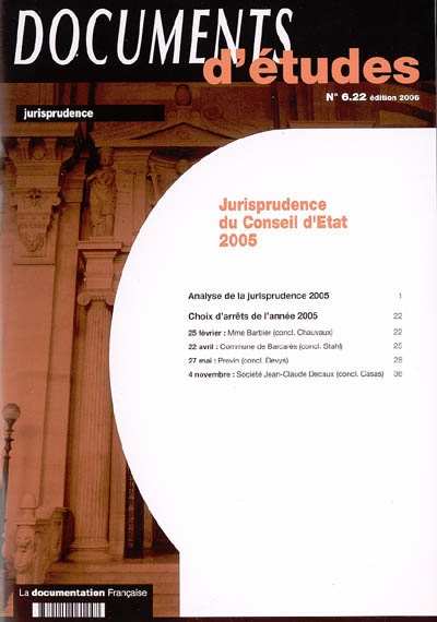 Jurisprudence du Conseil d'Etat 2005 : analyse de la jurisprudence 2005
