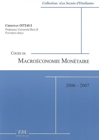 Cours de macroéconomie monétaire : 2006-2007