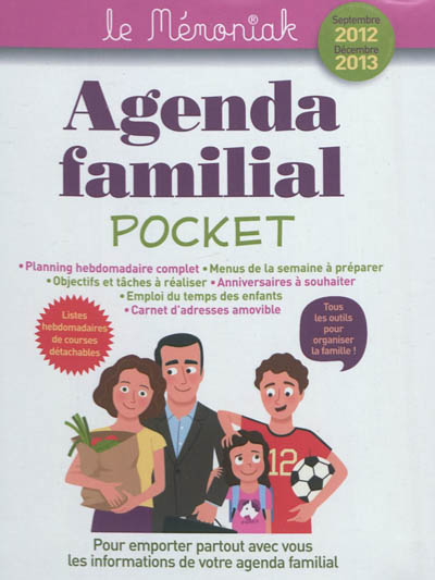 Agenda familial pocket le Mémoniak septembre 2012- décembre 2013