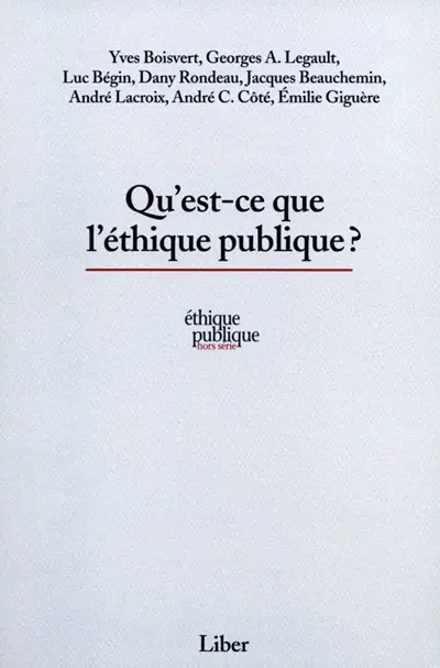 Qu'est-ce que l'éthique publique ?