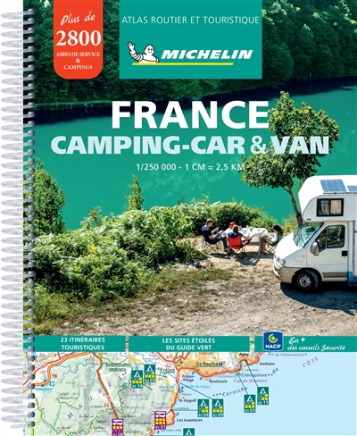 France camping-car & van : atlas routier et touristique : plus de 2.800 aires de service & campings