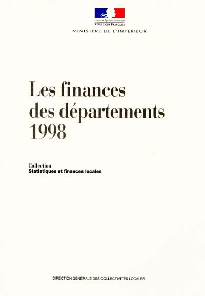 Les finances des départements 1998 : statistiques financières sur les collectivités locales