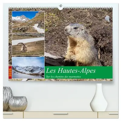 Les Hautes-Alpes sur les chemins des marmottes (Calendrier mural 2026 DIN A2 vertical) calendrier de bureau : A la découverte des chemins des Heutes-Alpes