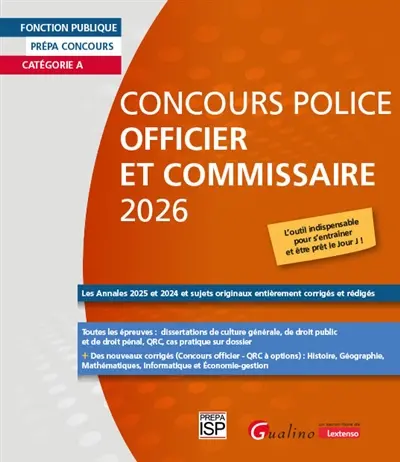 Concours police, officier et commissaire 2026 : catégorie A