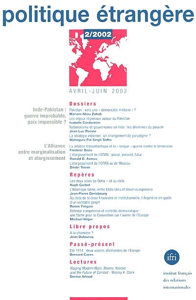 Politique étrangère, n° 2 (2002)