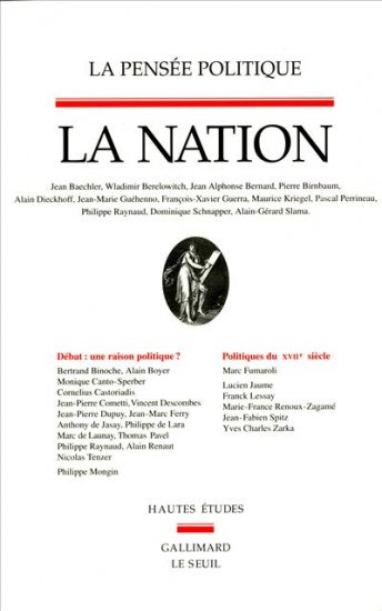 Pensée politique (La), n° 3. La nation