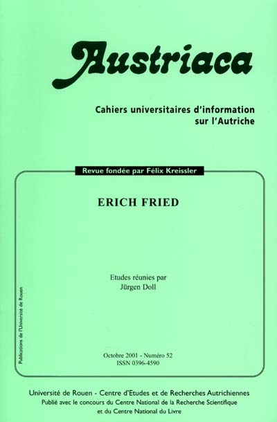 Austriaca, n° 52. Erich Fried