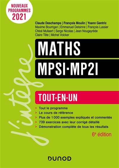 Maths MPSI, MP2I : tout-en-un : nouveaux programmes 2021